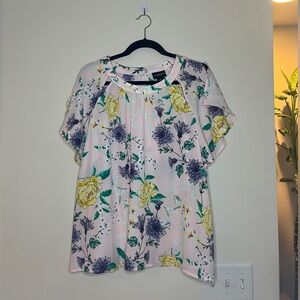 Liz Claiborne Floral Blouse - Pink, Yellow, Purple